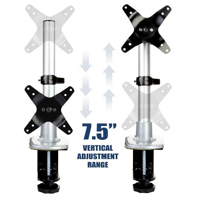 Adjustable Silver Aluminum Single Monitor Desk Mount