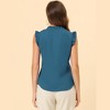 INSPIRE CHIC Women's Ruffled Sleeveless Work Business Vintage Blouses - 4 of 4