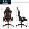 Costway Massage Gaming Chair Reclining Swivel Racing Office Chair w/Lumbar Support White\Blue\Grey\Red - image 3 of 4