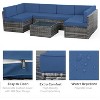 COWLOWN 7 Piece Outdoor Garden, Patio Furniture Set, Black Rattan Sectional Loveseat Couch Set, Conversation Sofa for Poolside, Backyard, Porch - 4 of 4