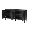 4-Door Sideboard Storage Cabinet with Raised Doors and Hidden Handle, Sideboard Buffet for Kitchen, Dining Room, Entryway-Maison Boucle - 4 of 4