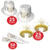 Beistle White New Year Gold Asst for 50 Gold - 3 of 4