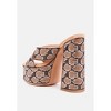 Sinful High Platform Patterned Diamante Slides - 3 of 4