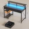 Greenstell 39/47/55 inch Storage Computer Desk with Monitor Stand, LED Gaming Desk, Power Outlet and Multiple Drawers - 3 of 4