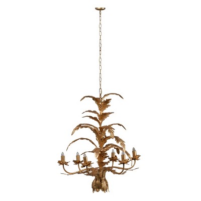 30" Valerio Fleur Chandelier Antique Gold - A&B Home