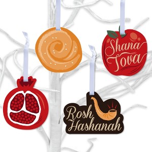 Big Dot of Happiness Rosh Hashanah - New Year Decorations - Tree Ornaments - Set of 12 - 1 of 4