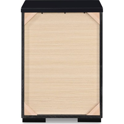 Belmont 3-Drawer Black Nightstand with Chrome Accents