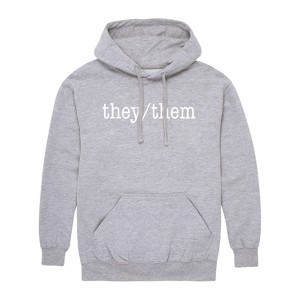 Men's - Instant Message - They Them Pronouns Graphic Fleece Pullover Hoodie - 1 of 4