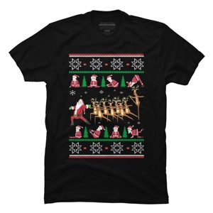 Men's Design By Humans Yoga Christmas By sophialada T-Shirt - 1 of 4