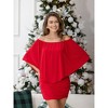 24seven Comfort Apparel Convertible Womens Bodycon Mini Dress Ruffled Sleeve - 4 of 4