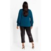 Women's Plus Size Miranda Cowl Top - poseidon | CITY CHIC - 3 of 4