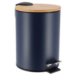 Evideco French Home Goods Stylish Trash Can with Bamboo Lid and Pedal, 2.5L Capacity - 1 of 4