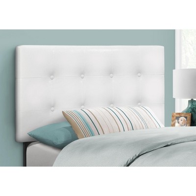 Monarch SpecialtiesBed Headboard Only Twin Size Bedroom Upholstered Pu Leather Look White Transitional