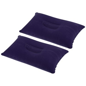 Unique Bargains Neck Support for Hiking Travel Flocked Inflatable Camping Pillows 2 Pcs 15" x 9.5" - 1 of 4
