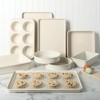 Angel Sar 10-Piece Ceramic PFA-Free Nonstick Bakeware Set, Carbon Steel Baking Pans with Cookie Sheets, Cake Pans, Muffin Tray, Loaf Pan, White - 2 of 4