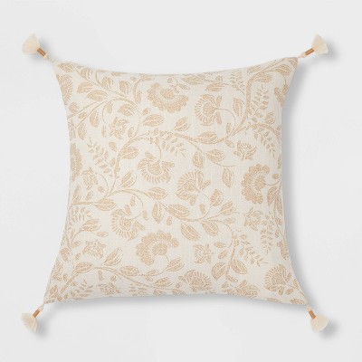 Modern Tufted Square Throw Pillow Summer Wheat - Threshold™ : Target