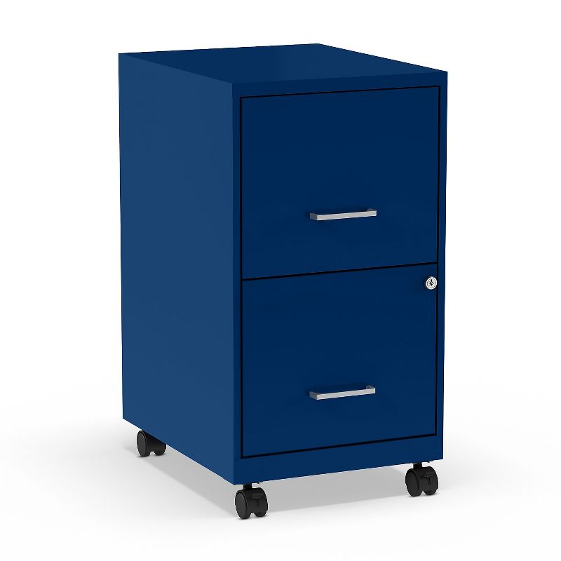 Staples 2-Drawer Light Duty Vertical File Cabinet Locking Letter Blue 18" (24362) ST60052-CC, 1 of 10