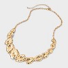 Etched Leaf Necklace - A New Day™ Gold - 3 of 4