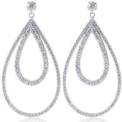 Pompeii3 5 Ct Pear Shape Dangle Lab Created Diamond Large Earrings ...