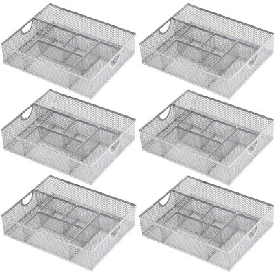 YBM Home 6 Compartment Mesh Cosmetic Organizer, Pack of 6