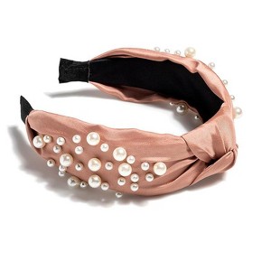 Shiraleah Knotted Pearl Embellished Headband-Blush - 1 of 4