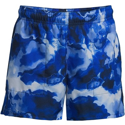 Lands' End Kids Short Length Swim Trunk - Xxs - Electric Blue Marble ...