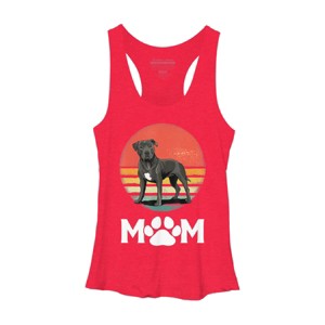 Women's Design By Humans Mother's Day Pittie Mom Pitbull Dog Lovers By JorgeLopez Racerback Tank Top - 1 of 2