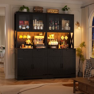 Aheaplus 71" Farmhouse Kitchen Storage shelf with Hutch, Pantry Cabinet with Drawers and Adjustable Shelves - 1 of 4