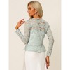 INSPIRE CHIC Women's Tie Front Ruffled Hem Floral Lace Sheer Crop Bolero Shrug - 3 of 4