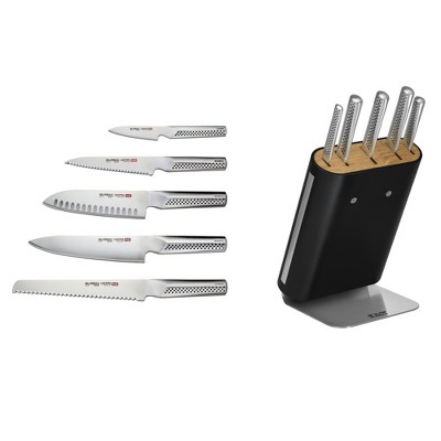 Othello Classic 6-piece Knife Set With Wooden Block Kitchen Knives, Black :  Target