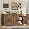USIKEY Buffet Cabinet, 63” Large Sideboard Buffet Storage Cabinet with 3 Drawers, Farmhouse Coffee Bar with 4 Doors for Kitchen, Living Room - 3 of 4