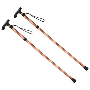Unique Bargains Aluminum Alloy Quick Lock Collapsible Hiking Trekking Poles 33-37 Inch 2 Pcs - 1 of 4