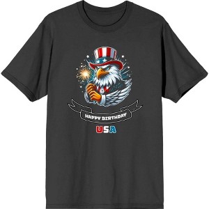 Americana Happy Birthday USA Men's Crew Neck Short Sleeve Tee - 1 of 2