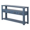 PAGED Vintage Console Table with 4 Drawers, 2-Shelf Entryway Sofa Table with Retro Handles, Modern Entryway Table with Storage - 2 of 4