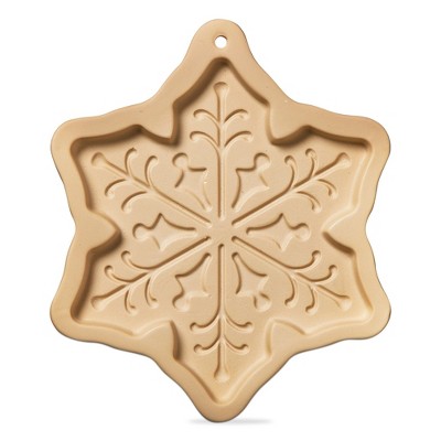tagltd Snowflake Porcelain Cookie Mold Stamp Decoration,