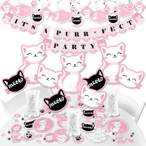 Big Dot Of Happiness Purr-Fect Kitty Cat - Kitten Meow Baby Shower Or  Birthday Party Supplies - Banner Decoration Kit - Fundle Bundle : Target