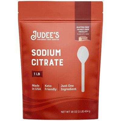Judees Judee’s Sodium Citrate 1 lb (16 oz) - Gluten-Free - Great for Molecular Gastronomy Cooking - Serves as Preservative