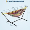 Double Hammock with Steel Stand 2 Person Camping Hammock with Carry Bag, Outdoor Portable Hammocks for Garden Yard - 2 of 4