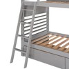 NicBex Twin over Twin Bunk Bed Convertible Pine Bed Frame with 2 Drawers, Full Length Guardrail and Inclined Ladder, No Box Spring Required - 4 of 4