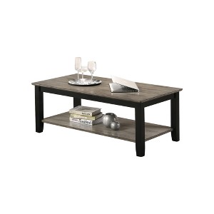 Rectangular Wood Coffee Table with Open Shelf and Sturdy Wood Legs for Living Room or Family Room Spaces - 1 of 4