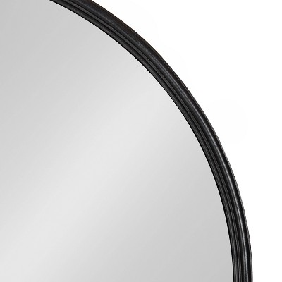 Caskill Black Arched Wall Mirror with Wood Frame