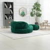 42.52" Bean Bag Chair With Ottoman, Ultra Soft Lazy Sofa Chair With Memory Foam, Indoor Modern Accent Beanbag Chairs - 2 of 4