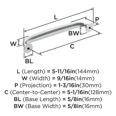 Polished Chrome Traditional Cabinet Bar Pull with Mounting Hardware