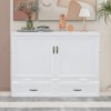 CLIHOME Full Size Murphy Bed with USB Ports, Large Drawers and Metal Handles - 3 of 4