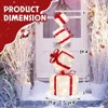Angel Sar 3FT Lighted Gift Box Tower, Pre-lit Stacked Present Ornament with 80 Warm White LEDs, Indoor/Outdoor Christmas Decoration with Ground Stakes - 3 of 4