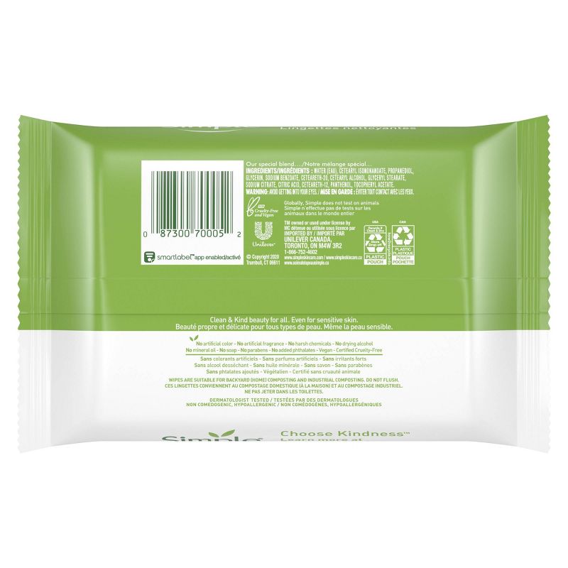 Simple Kind to Skin Facial Wipes - Unscented - 25ct, 4 of 11