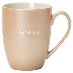 Elanze Designs Choose Joy Pearlescent Sand 10 ounce New Bone China Coffee Cup Mug - 1 of 4
