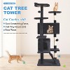 54in Cat Tower Multi-Level Durable Cat Scratching Post & Cozy Fun Cat Jumping Platform Space Saving Cat Condo Pet - 2 of 4