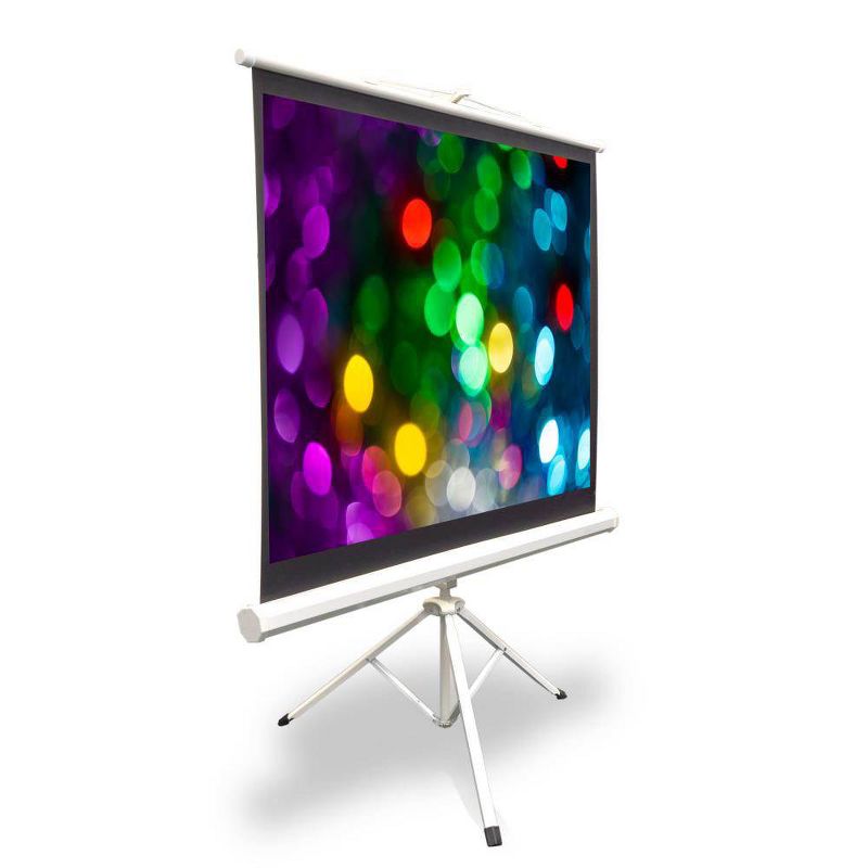 Pyle 50 Inch Fold Out Roll Up Video Projector Viewing Display Screen w/ Stand, 1 of 7