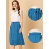 Allegra K Women's Button Front Casual High Waist Belted Midi Flare Skirt - 2 of 4